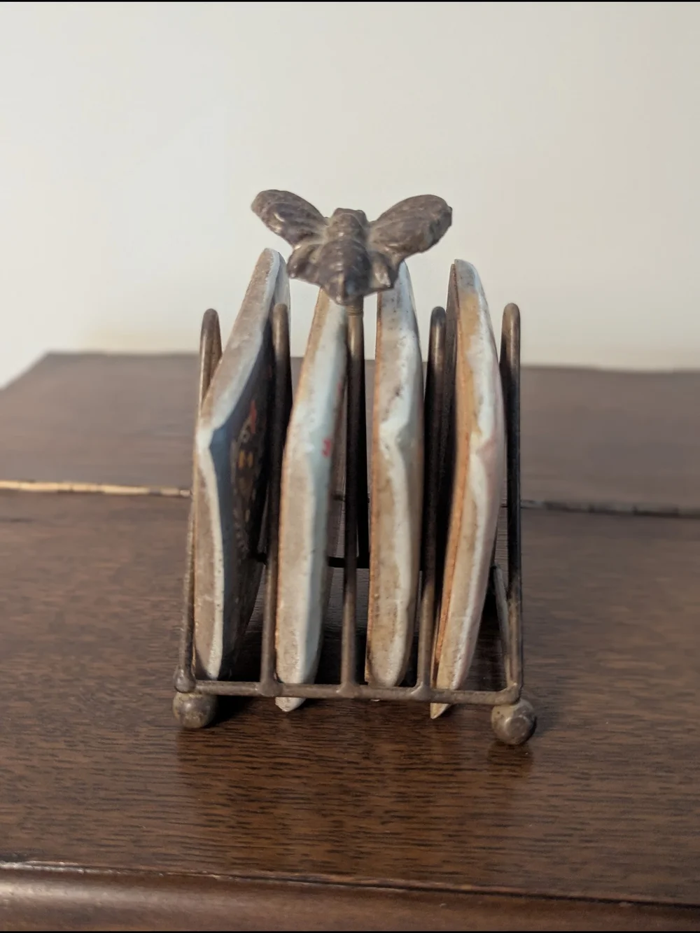 Helmsie Coaster Set with Metal Bumblebee Caddy - Set of 4 From Anthropologie